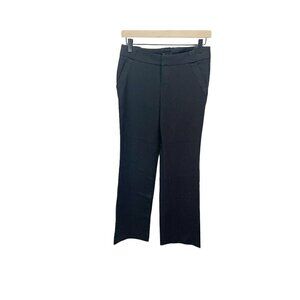 Bebe Pants Trousers Womens Sz 2 Straight Leg Black Pinstripe Career Casual